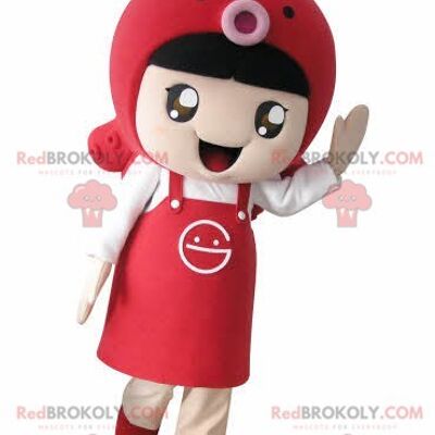 REDBROKOLY mascot girl in dress with red hair / REDBROKO_04711