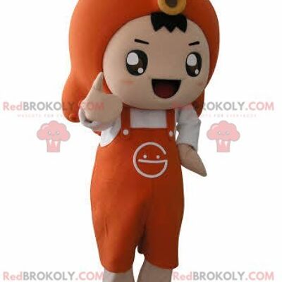 REDBROKOLY mascot girl with an apron and a fish / REDBROKO_04712