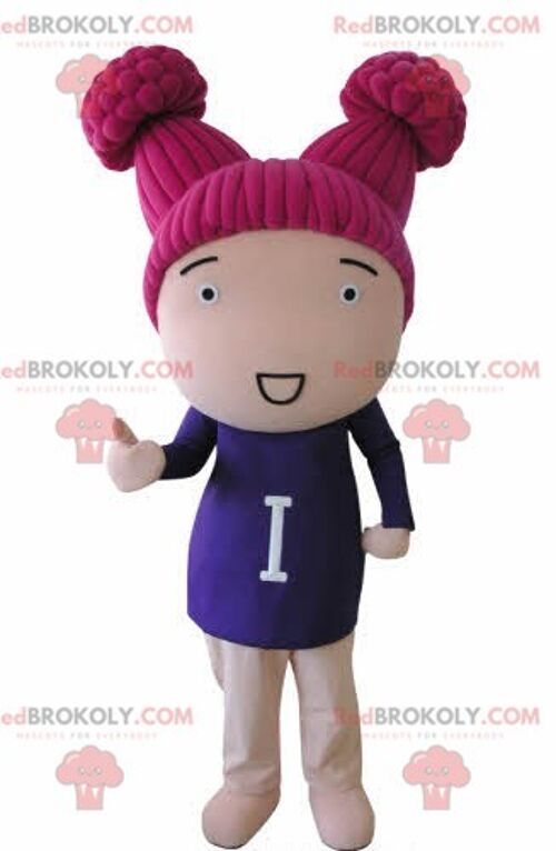 Baby doll REDBROKOLY mascot with green hair / REDBROKO_04724