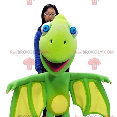 Giant orange dinosaur dragon REDBROKOLY mascot / REDBROKO_04747