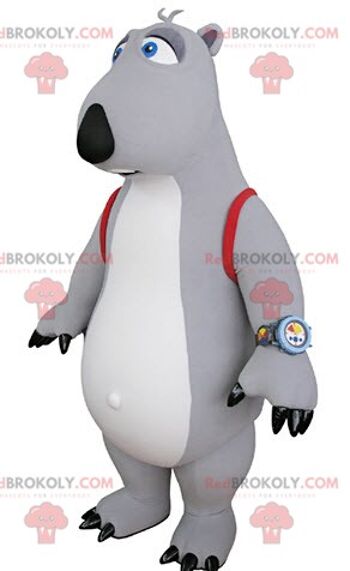 Mascotte d'oiseau blanc REDBROKOLY habillé en tenue d'aviateur colorée / REDBROKO_04751 3