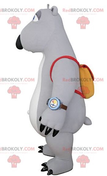 Mascotte d'oiseau blanc REDBROKOLY habillé en tenue d'aviateur colorée / REDBROKO_04751 4