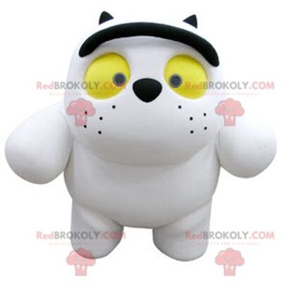 Giant white teddy bear REDBROKOLY mascot / REDBROKO_04755