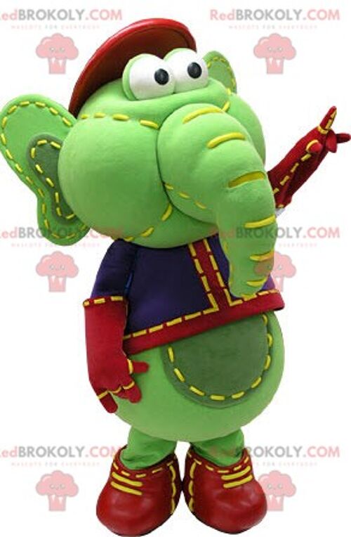 Giant green and orange purple dragon REDBROKOLY mascot / REDBROKO_04761