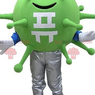 Mascota del microbio del virus verde REDBROKOLY. Alien REDBROKOLY mascota / REDBROKO_04771