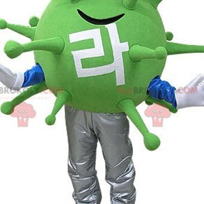 Green virus bacteria REDBROKOLY mascot. Alien REDBROKOLY mascot / REDBROKO_04772