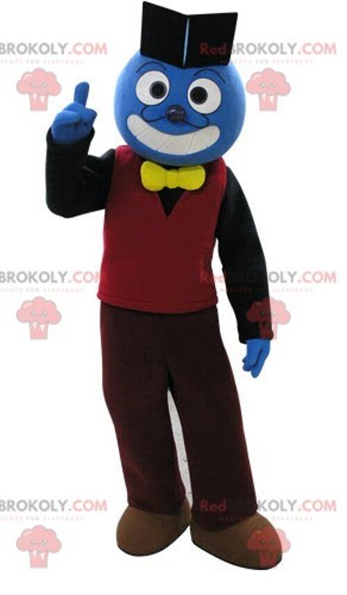 Cat REDBROKOLY mascot in colorful superhero outfit / REDBROKO_04803