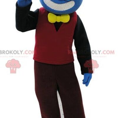 Cat REDBROKOLY mascot in colorful superhero outfit / REDBROKO_04803