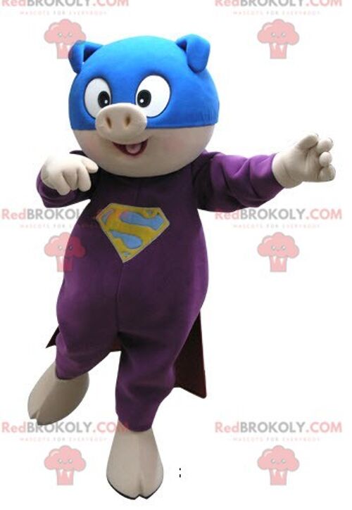 Purple and gray monkey REDBROKOLY mascot in sportswear / REDBROKO_04817