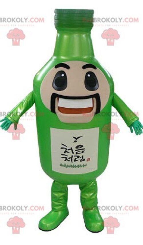 REDBROKOLY mascot giant green bottle elegant and smiling / REDBROKO_04862