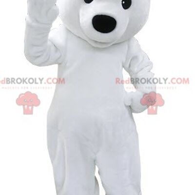 Orso blu e bianco mascotte REDBROKOLY con occhiali neri / REDBROKO_04922