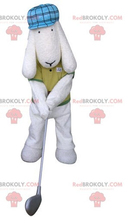 White dog REDBROKOLY mascot dressed in magician costume / REDBROKO_04983