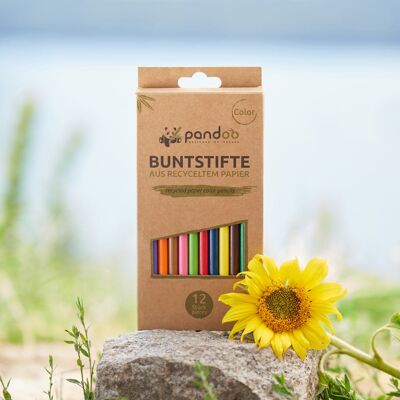 Crayons de couleur fabriqués à partir de journaux recyclés