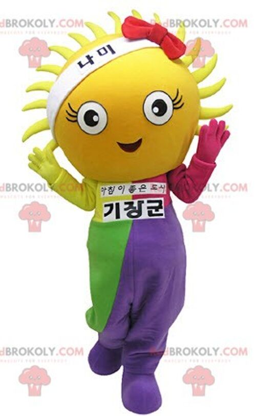 Sun REDBROKOLY mascot with a colorful outfit / REDBROKO_05006