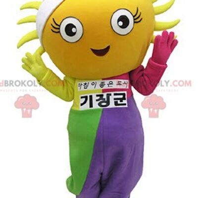 Sun REDBROKOLY mascot with a colorful outfit / REDBROKO_05006