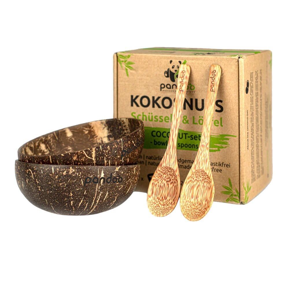 Coconut Set | 2 Bowls | 2 Spoons