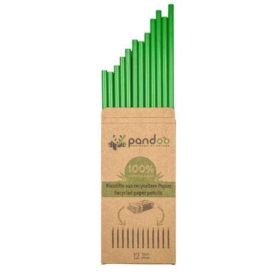 12 matite realizzate con carta da giornale riciclata