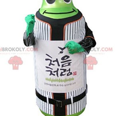 Bottiglia verde REDBROKOLY mascotte in abbigliamento sportivo / REDBROKO_05026