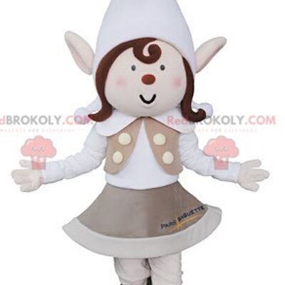 Leprechaun REDBROKOLY mascot with pointy ears and a cap / REDBROKO_05049