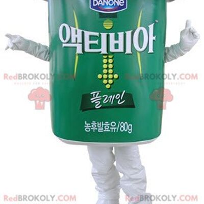 Green and white drinking yogurt REDBROKOLY mascot. Danone REDBROKOLY mascot / REDBROKO_05170