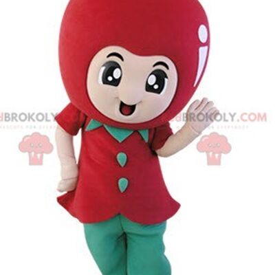 Giant red apple REDBROKOLY mascot. Fruit REDBROKOLY mascot / REDBROKO_05176