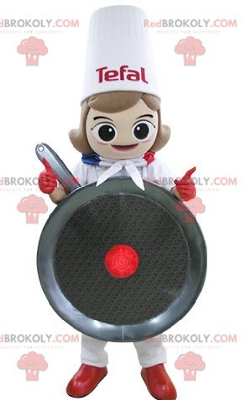 Chef cook giant pan REDBROKOLY mascot / REDBROKO_05179