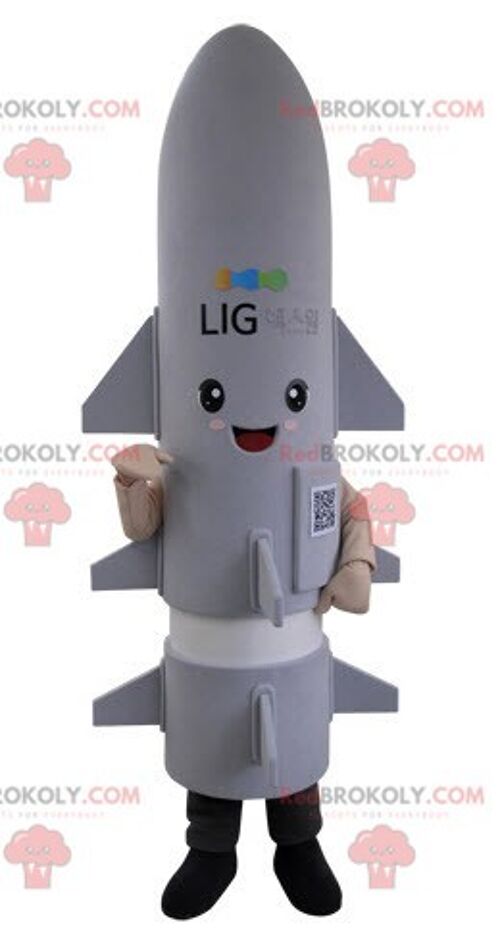 Giant gray phone walkie talkie REDBROKOLY mascot / REDBROKO_05212