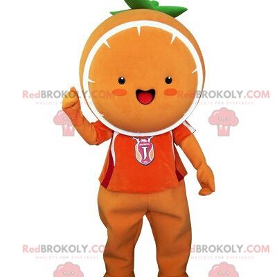 Very impressive orange and yellow dinosaur REDBROKOLY mascot / REDBROKO_05230