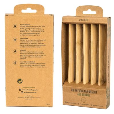 100% natural bamboo cutlery | Set of 5 | knife