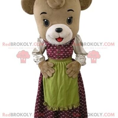 Mascotte REDBROKOLY pecora bianca e rosa con corna grigie / REDBROKO_05295