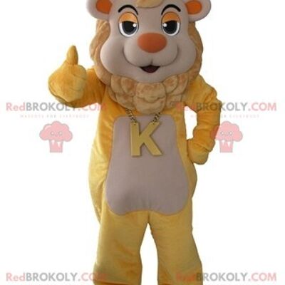 Tigre leopardo amarillo Mascota REDBROKOLY vestida con un kimono blanco / REDBROKO_05303