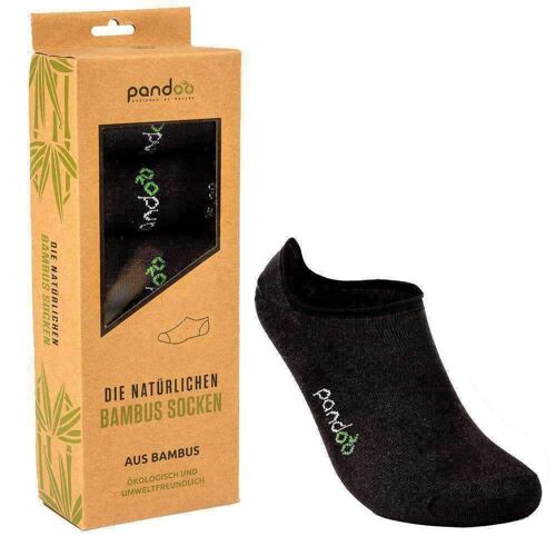 Bambus Socken | Füßlinge | 6er Pack | Schwarz | Größe 43-46