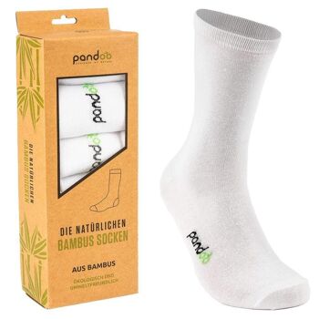 chaussettes en bambou | affaires | Lot de 6 | Blanc | Taille 35-38 1