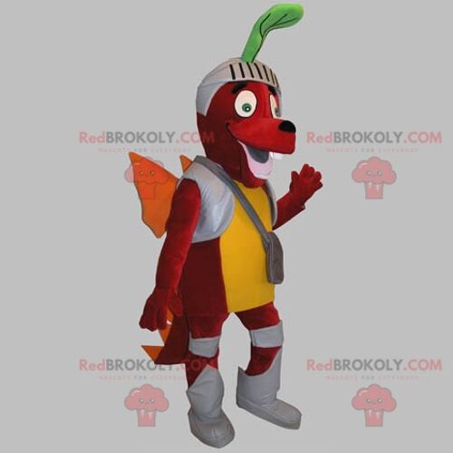 Postman bird REDBROKOLY mascot with a satchel / REDBROKO_05438