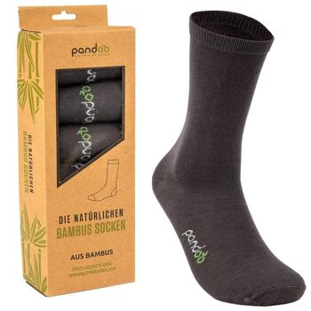 chaussettes en bambou | affaires | Lot de 6 | Gris | Taille 35-38 1