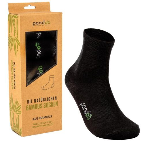 Bambus Sportsocken | 6er Pack | Schwarz | Größe 35-38