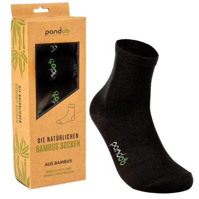 Calcetines deportivos bambú | paquete de 6 | Negro | Talla 43-46