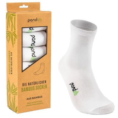 Calcetines deportivos bambú | paquete de 6 | Blanco | Talla 35-38