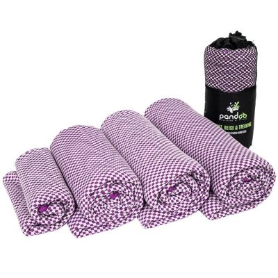 Travel towel with bamboo activated carbon fibers | Size S | purple