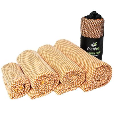 Toalla de viaje con fibras de carbón activado de bambú | Talla S | naranja