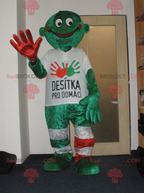 REDBROKOLY mascot giant gray trash. Dumpster REDBROKOLY mascot / REDBROKO_05687
