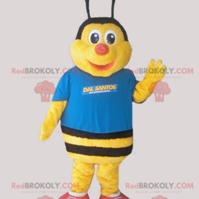 Asian bee REDBROKOLY mascot dressed in a colorful outfit / REDBROKO_05738