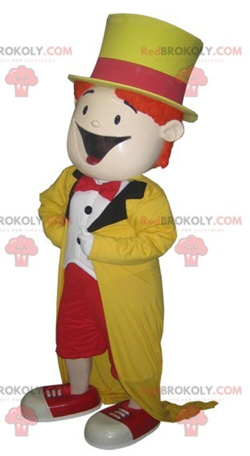 Round and funny yellow and red bee REDBROKOLY mascot / REDBROKO_05778