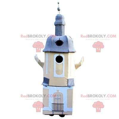 Mascota pera gigante REDBROKOLY vestida de azul y blanco / REDBROKO_05785