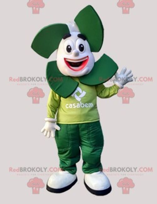 White and green snowman REDBROKOLY mascot. Green REDBROKOLY mascot / REDBROKO_05835