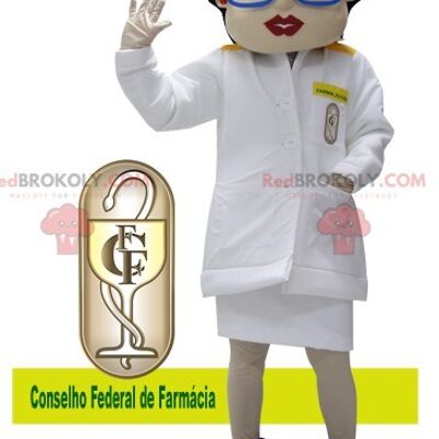 Doctor REDBROKOLY mascot dressed in a white coat / REDBROKO_05857