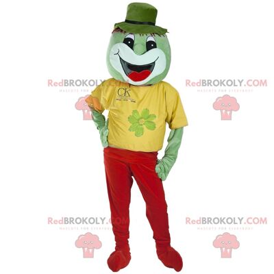 Mascotte tyrolienne REDBROKOLY en tenue traditionnelle verte et blanche / REDBROKO_05870