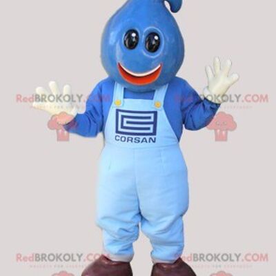 Pupazzo di neve blu REDBROKOLY mascotte con la testa a forma di goccia / REDBROKO_05897