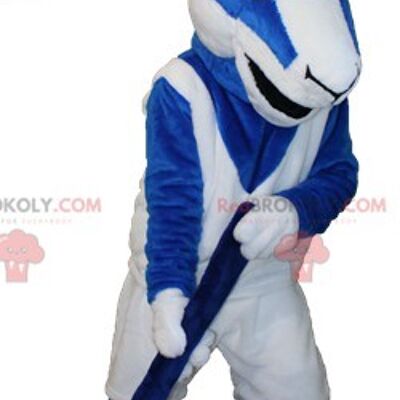 Brown and white lion REDBROKOLY mascot in sportswear / REDBROKO_06040