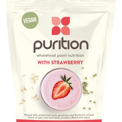 Purition wholefood plant based nutrition with Strawberries (250g)- Natural Ingredients for Natural Wellness.